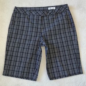 Greg Norman Women’s Golf Shorts Black & White Plaid Pockets Flat Front. …